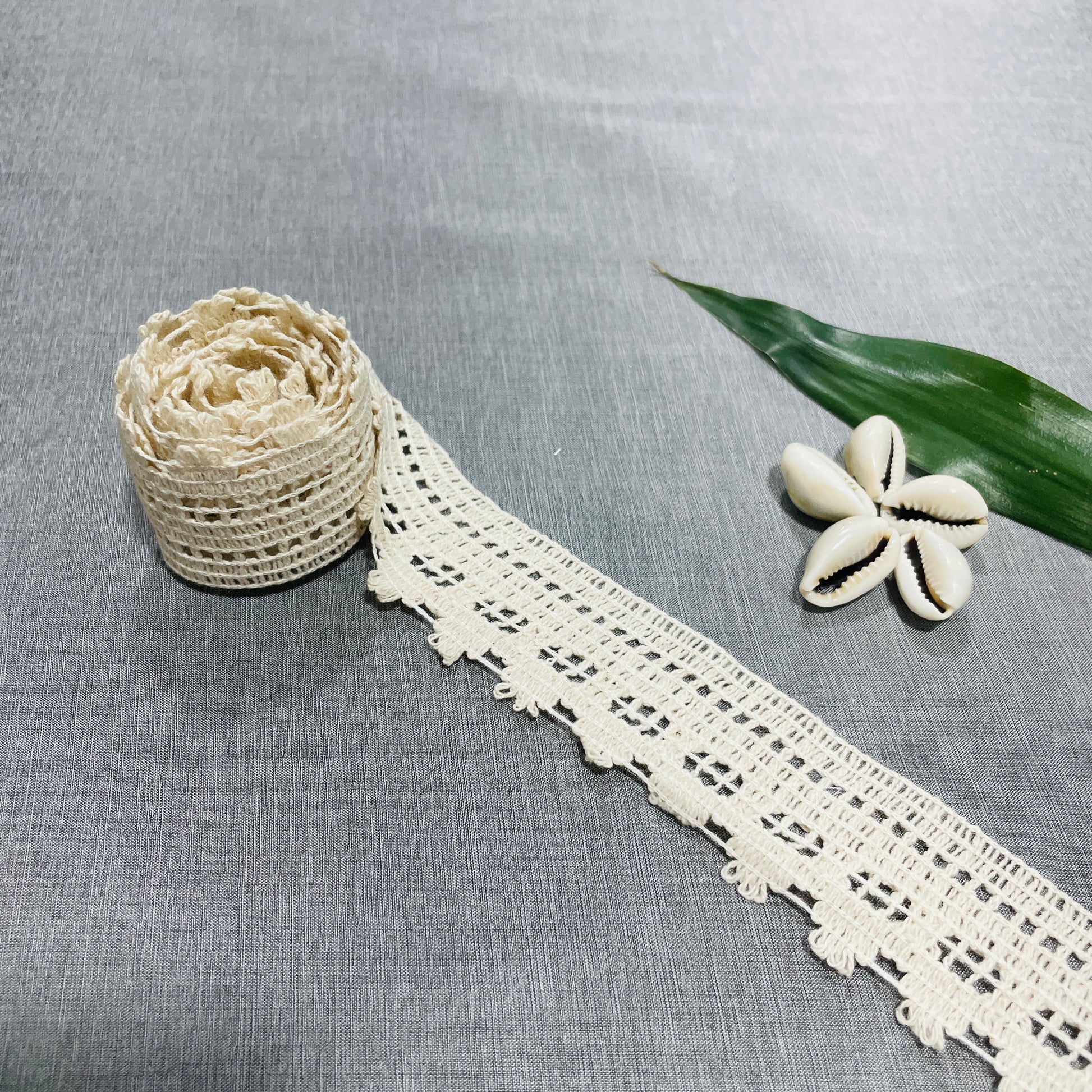 Off Cream Dyeable Cotton Lace - TradeUNO
