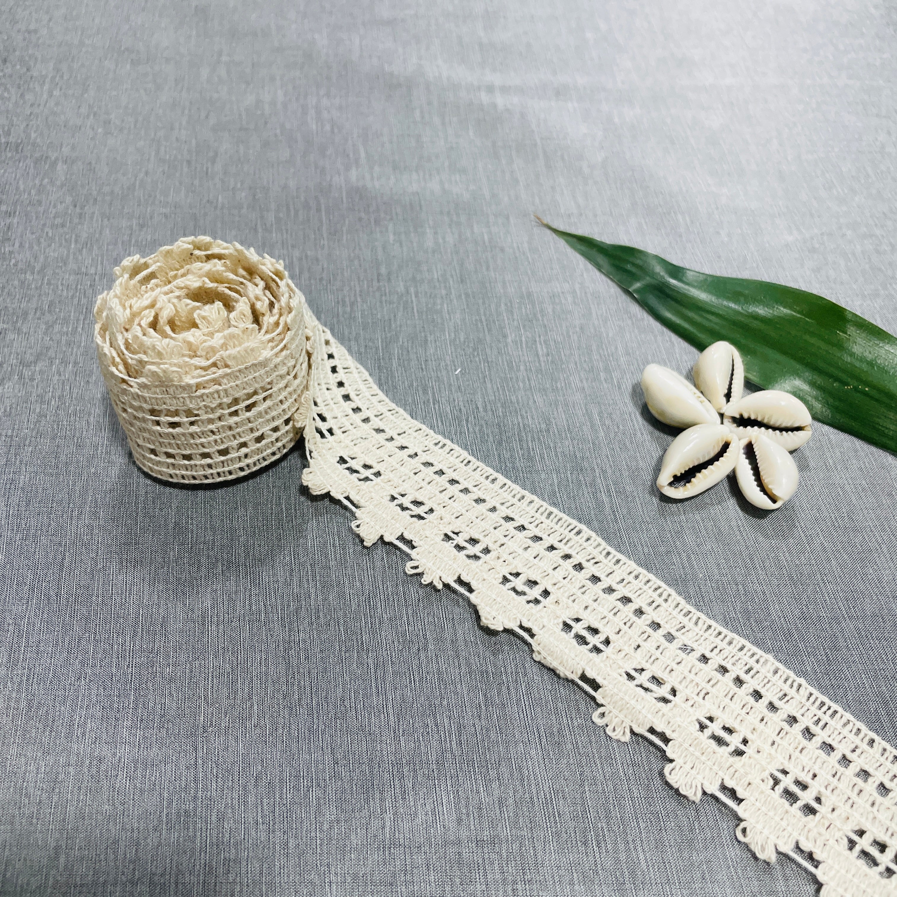 Off Cream Dyeable Cotton Lace - TradeUNO