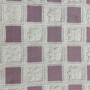 Exclusive Crepe Croshet Pink Sequins Floral Embroidery Fabric