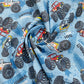 Blue Kids Print Cotton Fabric