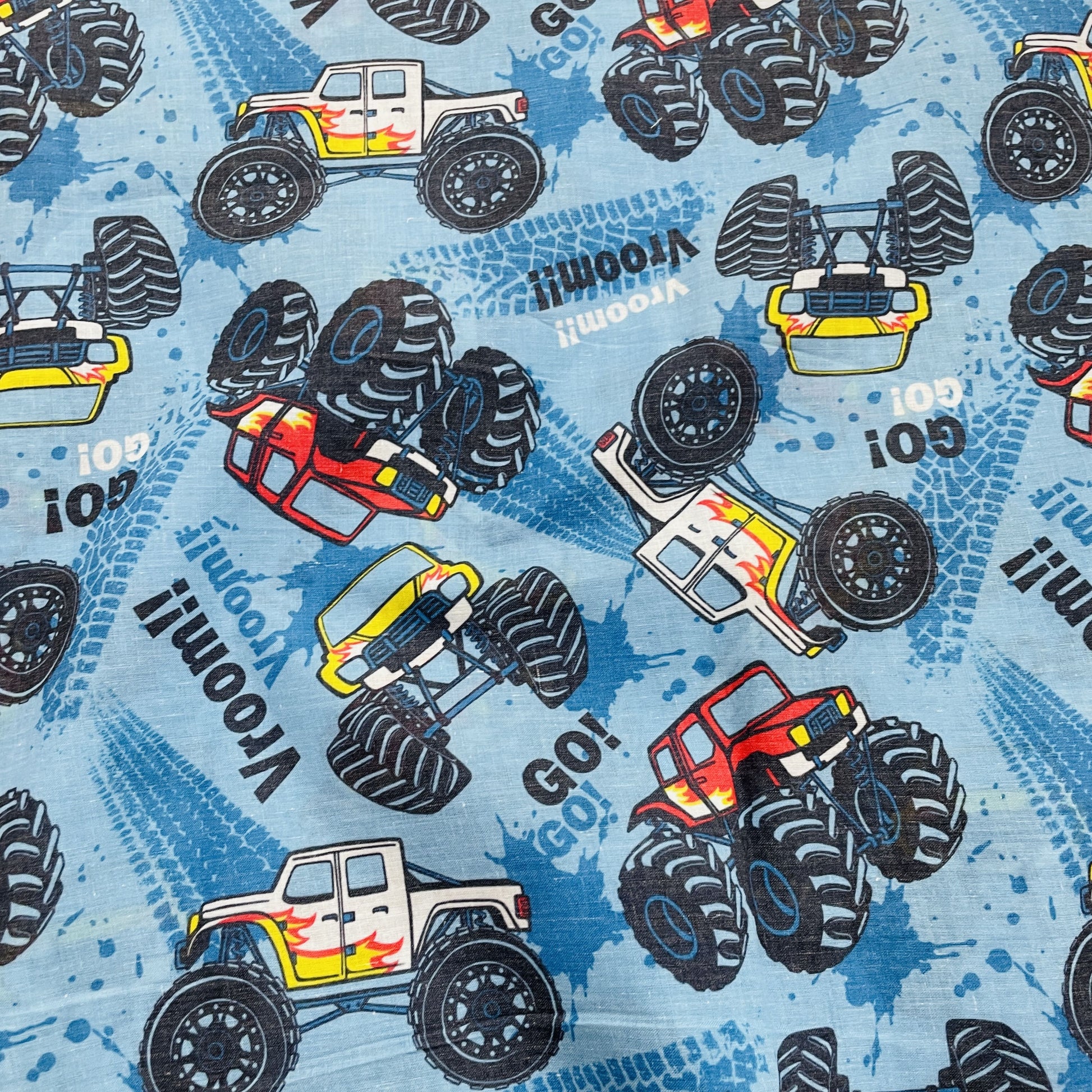 Blue Kids Print Cotton Fabric