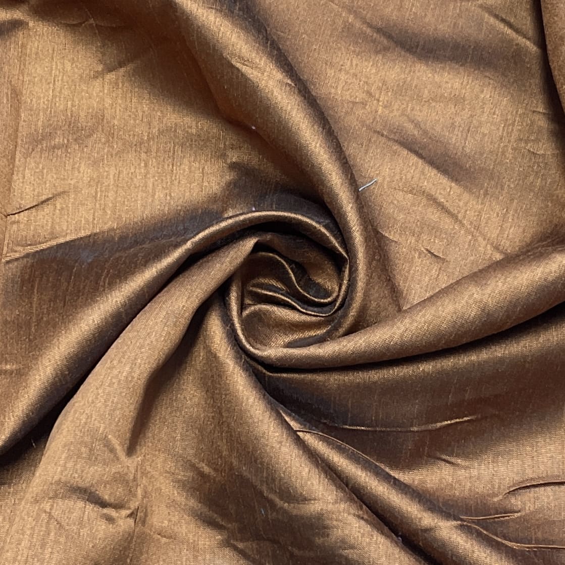 Premium Dark Brown Solid Dupian Silk Satin Fabric