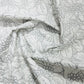 White Black Floral Print Embossed Imported Satin Fabric - TradeUNO