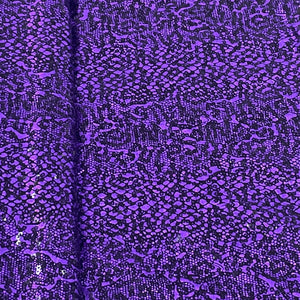 Purple Sequence Embroidery Knitted Lycra Fabric