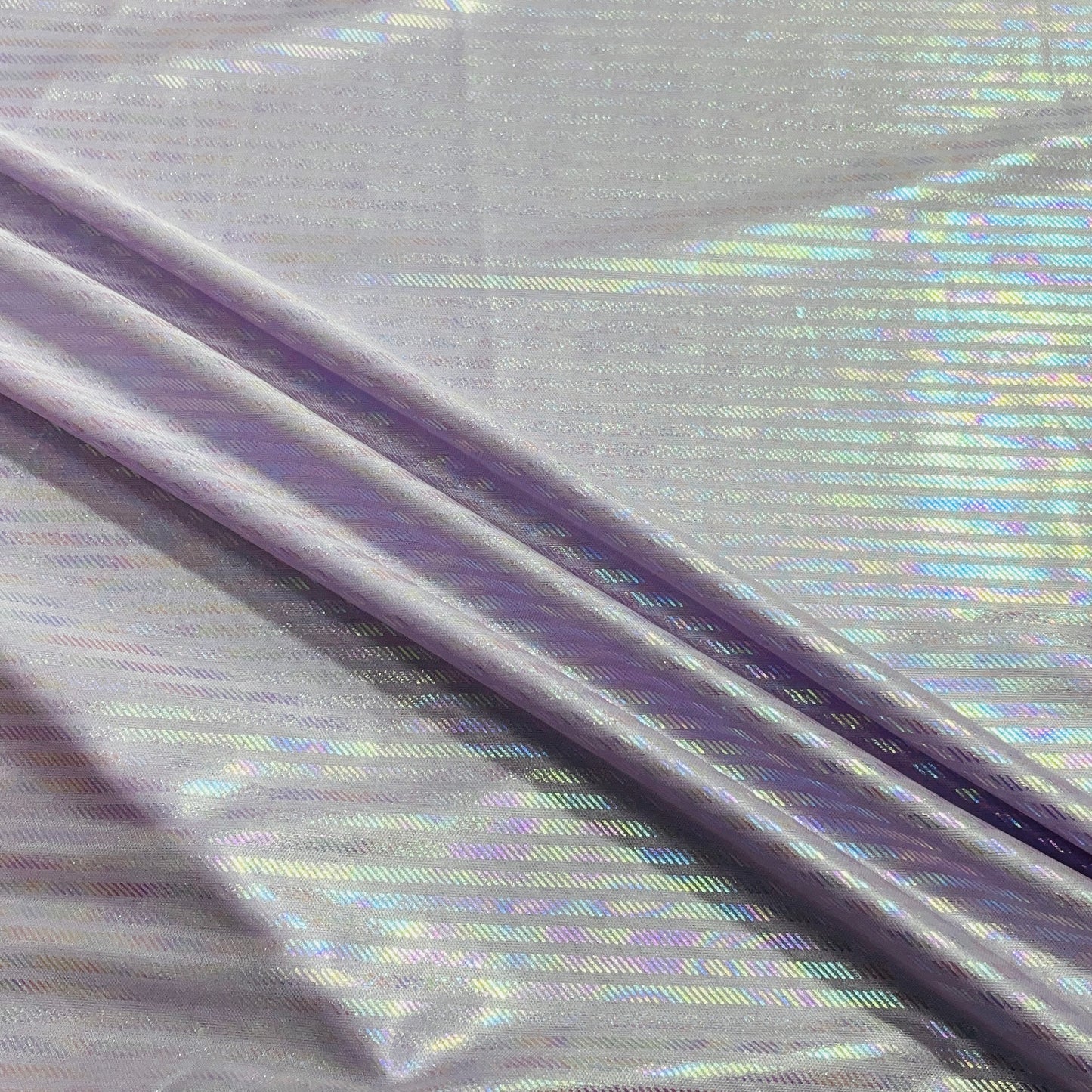 Purple Stripes 3D Rainbow With Lurex Knit Lycra Fabric - TradeUNO