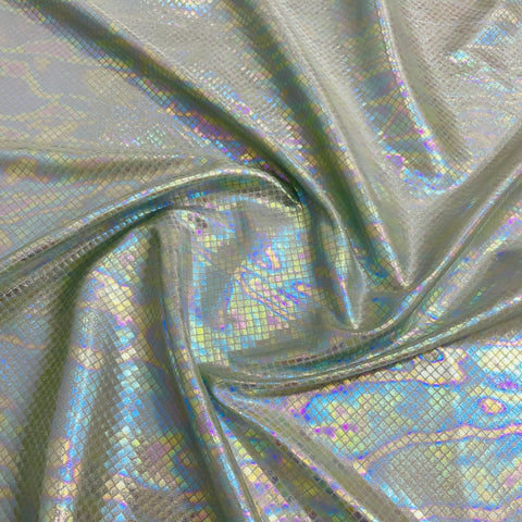 Sage Green Geometerical 3D Ranibow With Lurex Knit Lycra Fabric - TradeUNO