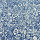 White & Blue Floral Print Crepe Fabric