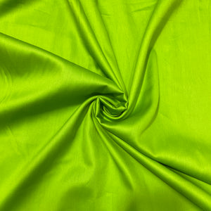 Lime Green Solid Cotton Satin Fabric - TradeUNO