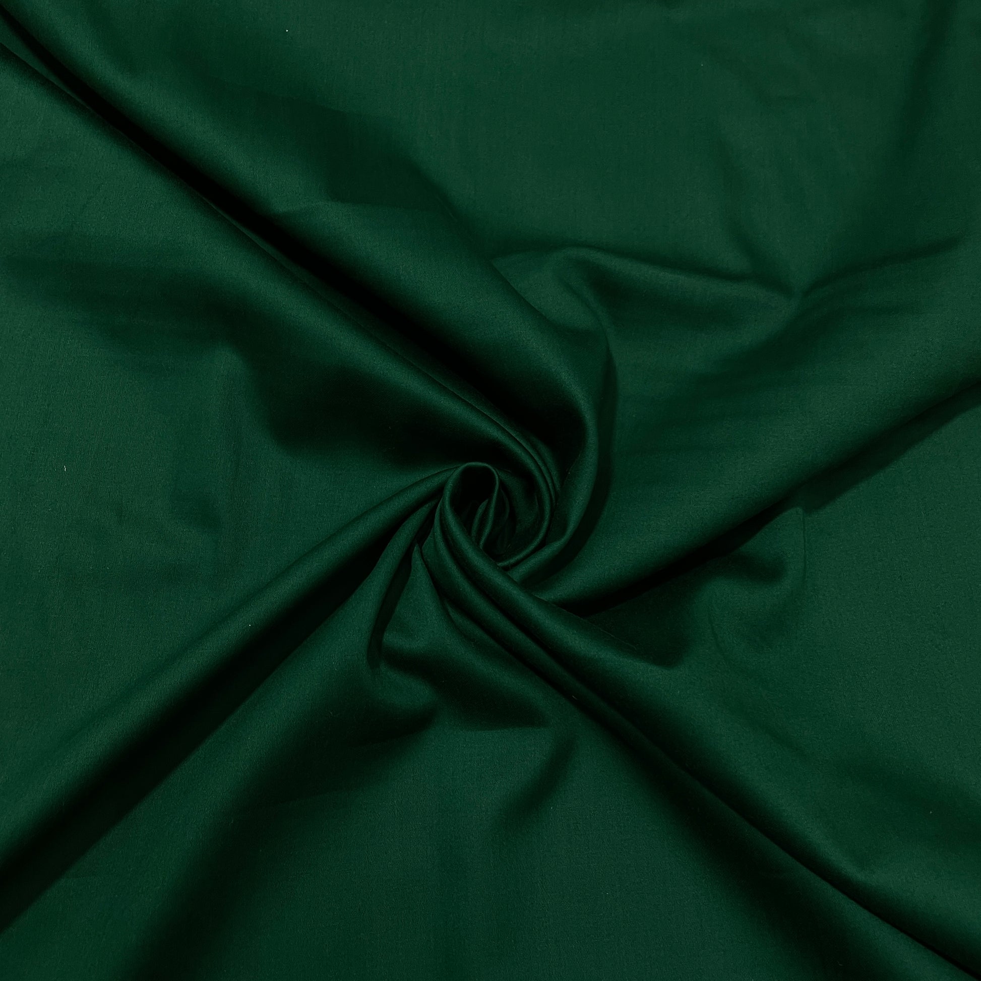 Jungle Green Solid Cotton Satin Fabric - TradeUNO