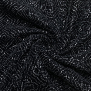 Premium Black Sequence Embroidery Velvet Fabric