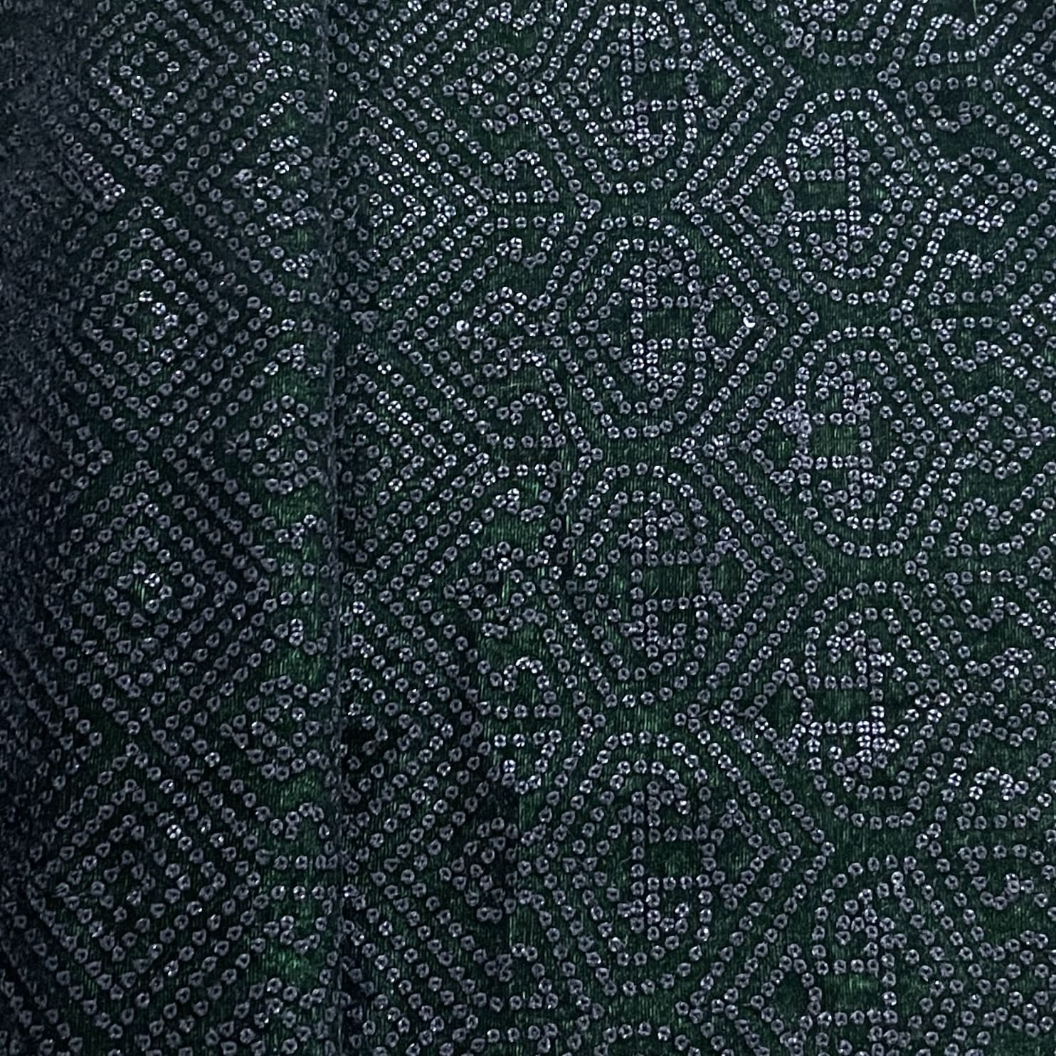 Premium Green Sequence Embroidery Velvet Fabric