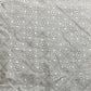 Premium Off White Floral Foil Print Silk Fabric