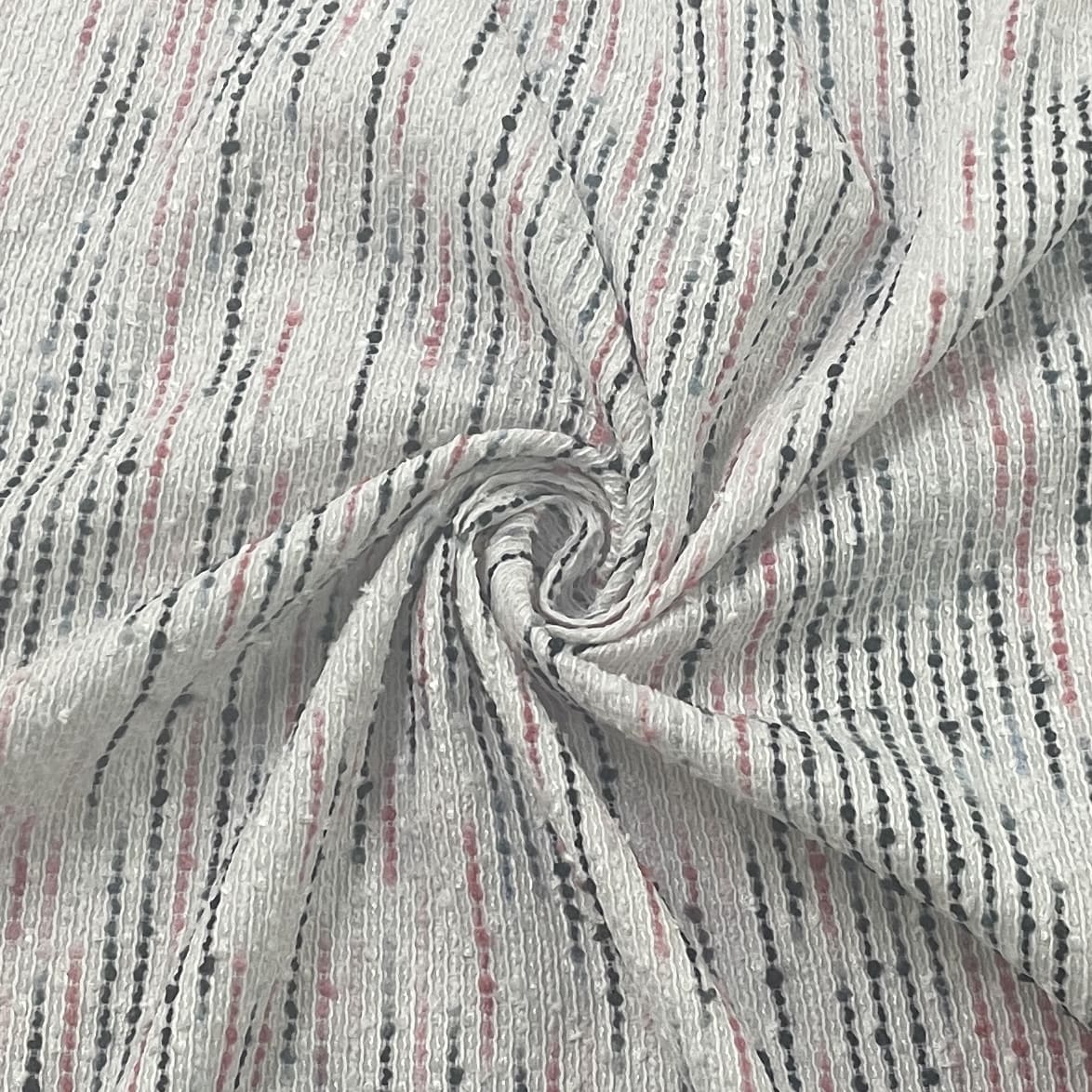 Premium White Multicolor Tweed Fabric
