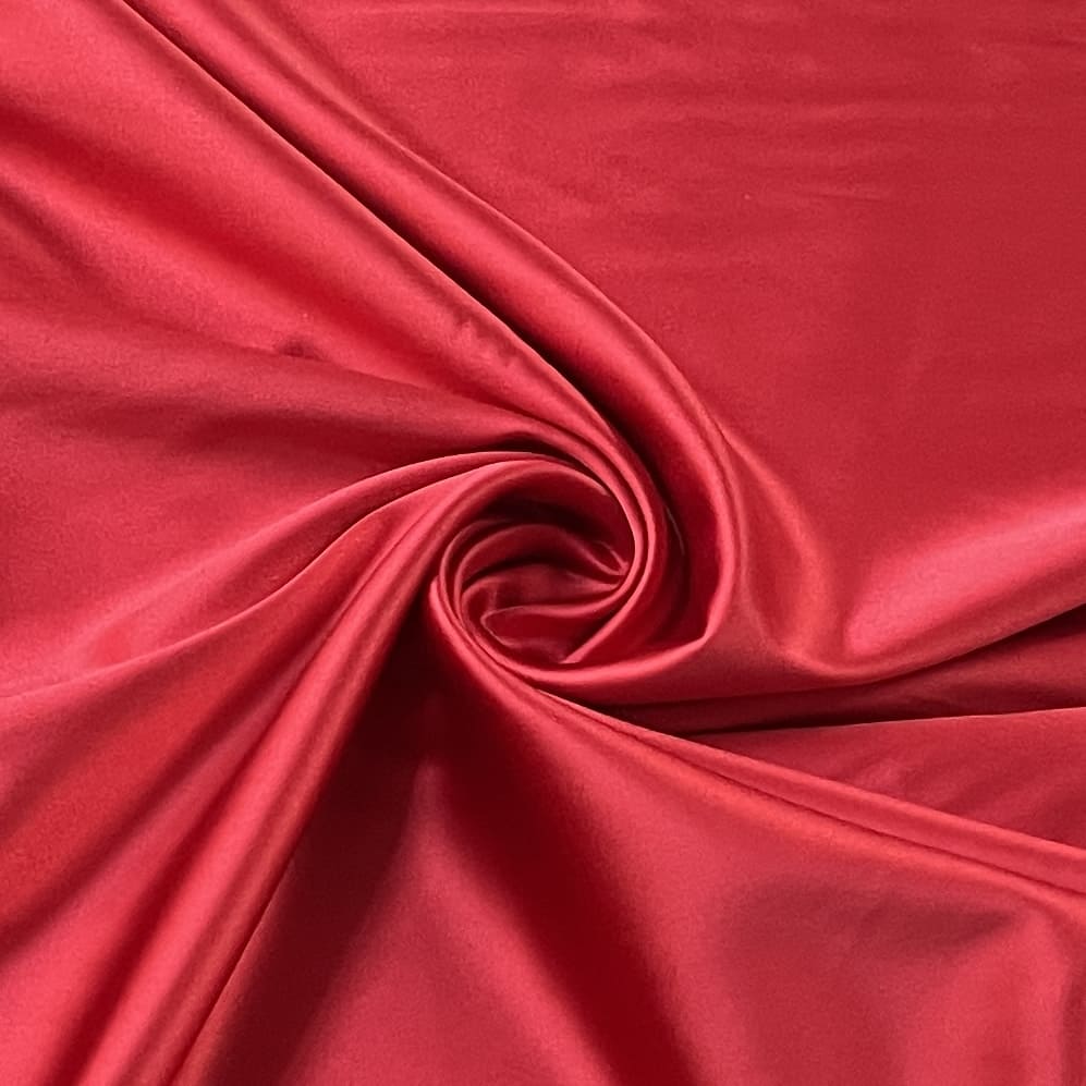 Premium Red Solid Celina Satin Fabric