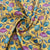 Yellow & Multicolor Floral Slub Tusser Silk Fabric