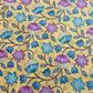 Yellow & Multicolor Floral Slub Tusser Silk Fabric