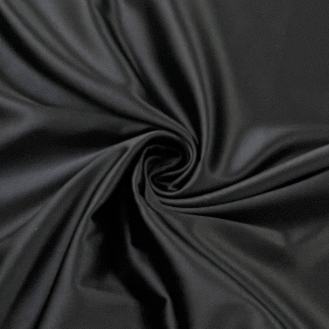 Premium Black Solid Celina Satin Fabric