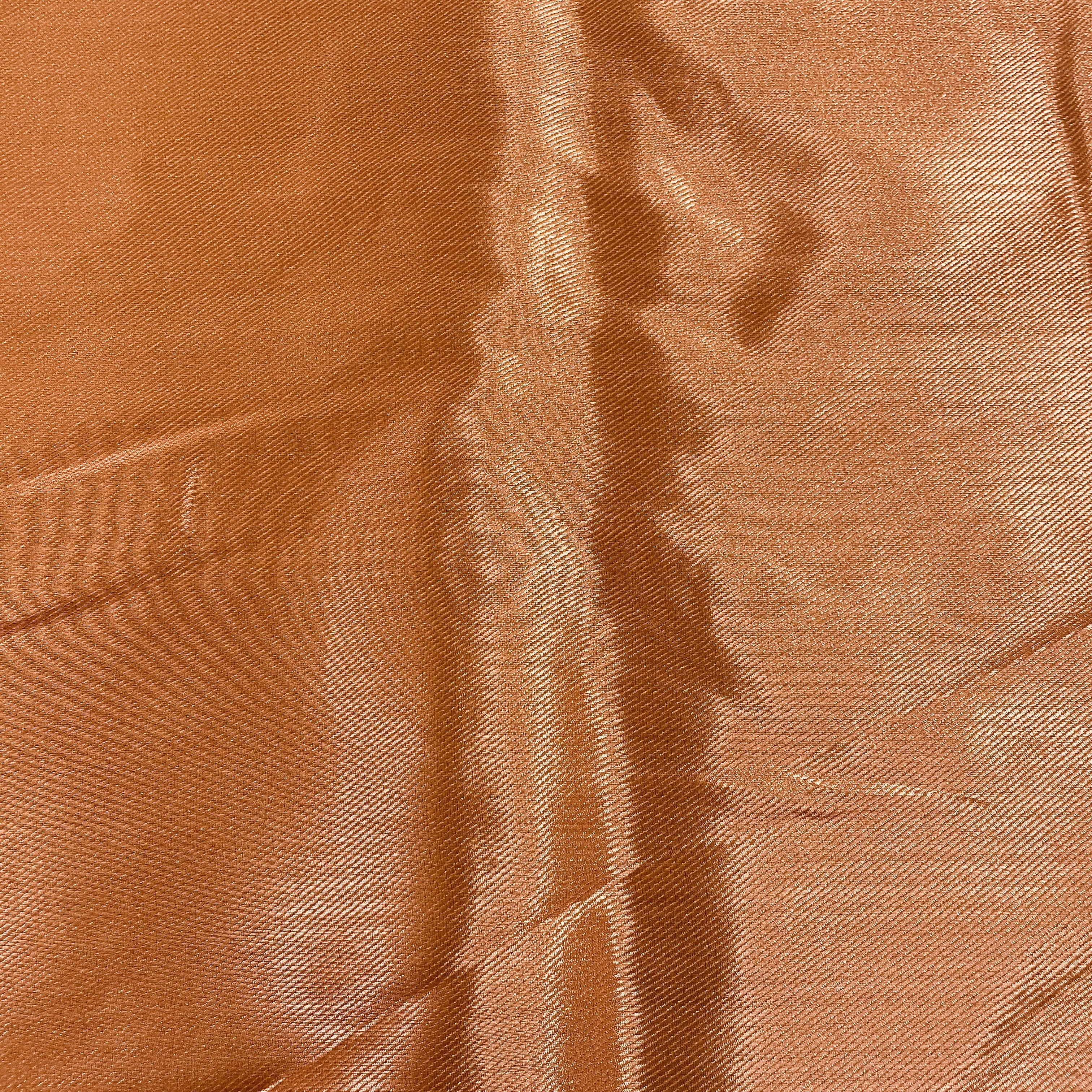 Orange Solid Banarsi Brocade Fabric