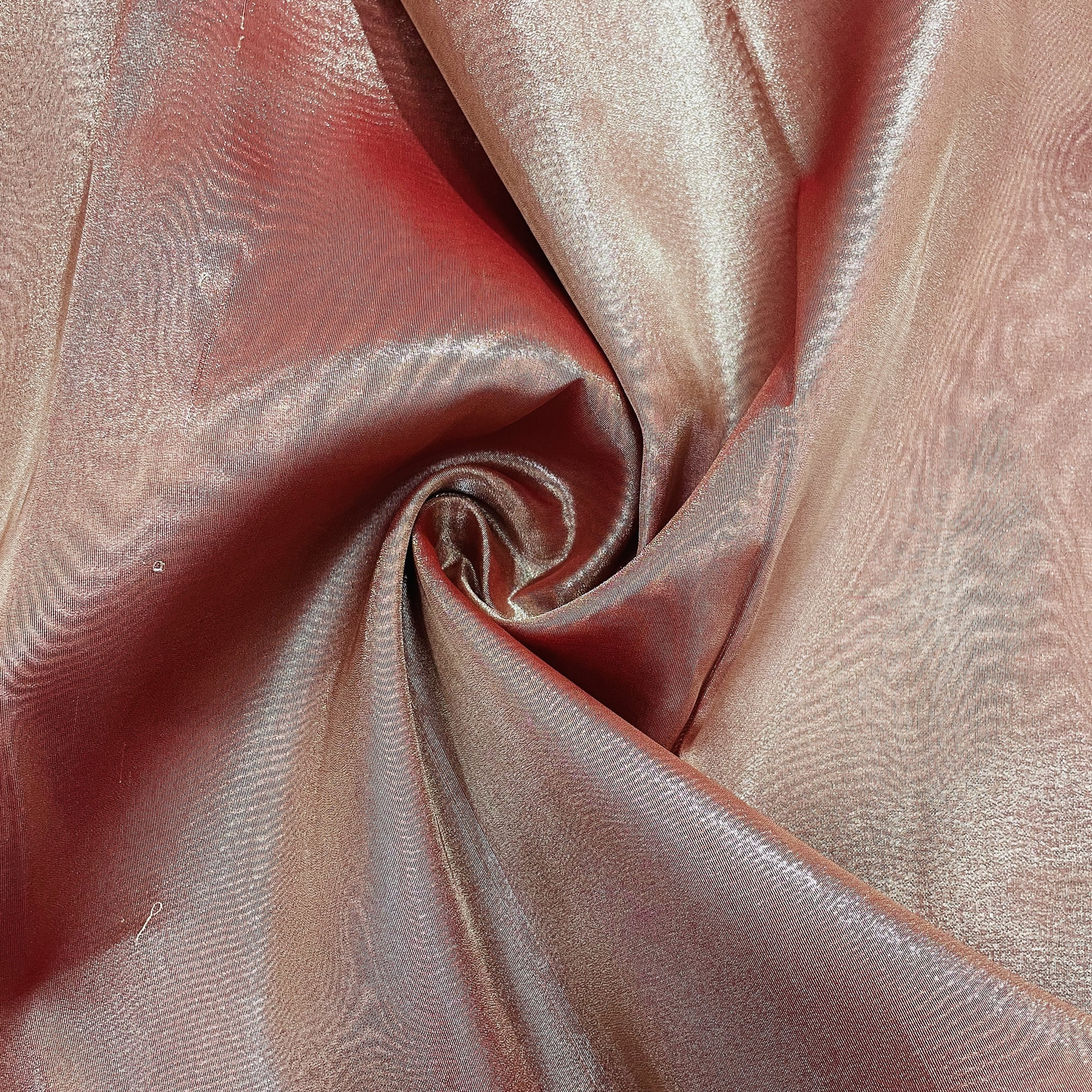 Coral Pink Solid Tissue Fabric