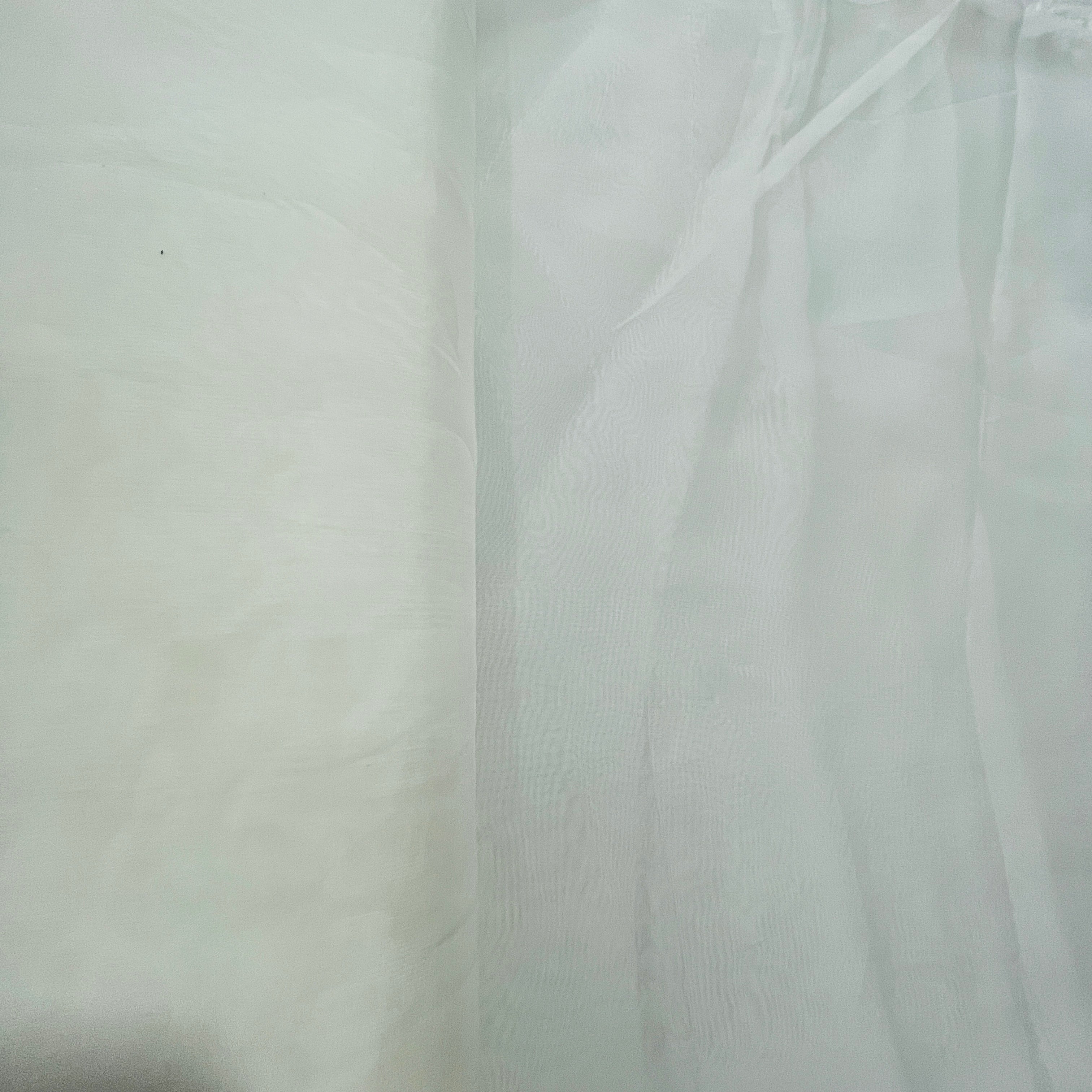 White Solid Dyeable Organza Silk Fabric - TradeUNO