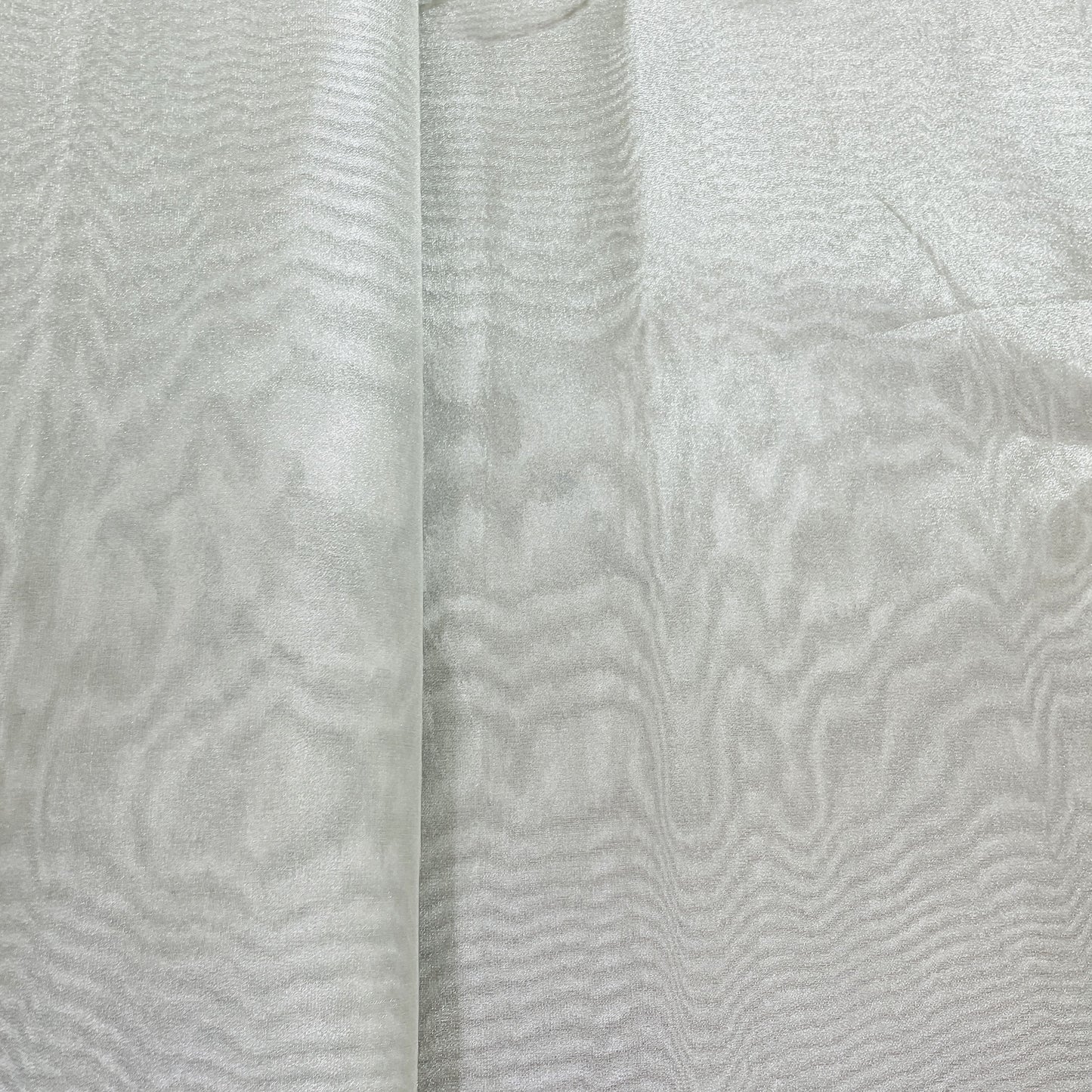 Silver Solid Banarsi Satin Fabric
