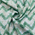 Green Chevron Dola Silk Jacquard Fabric