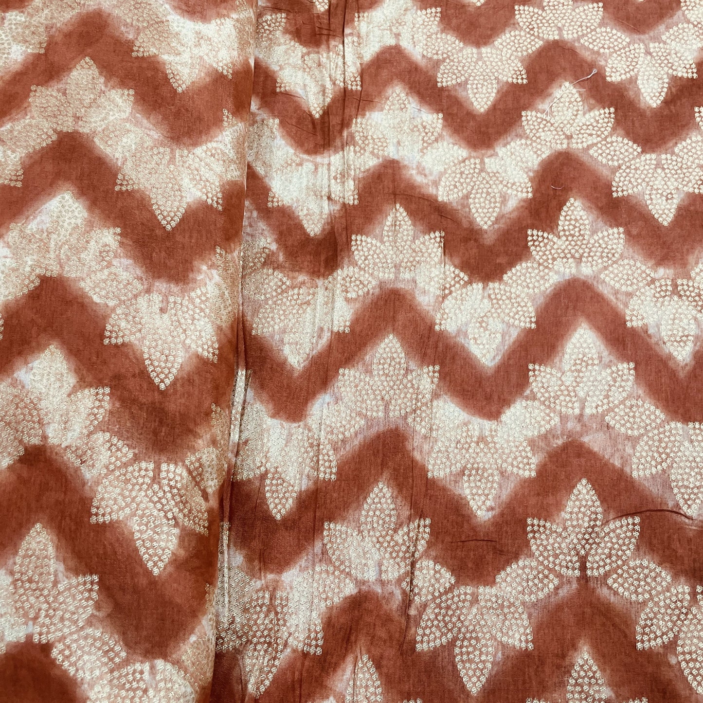 Red Chevron Dola Silk Jacquard Fabric