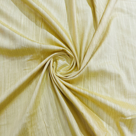 Light Yellow Solid Banarasi Cotton Slub Fabric