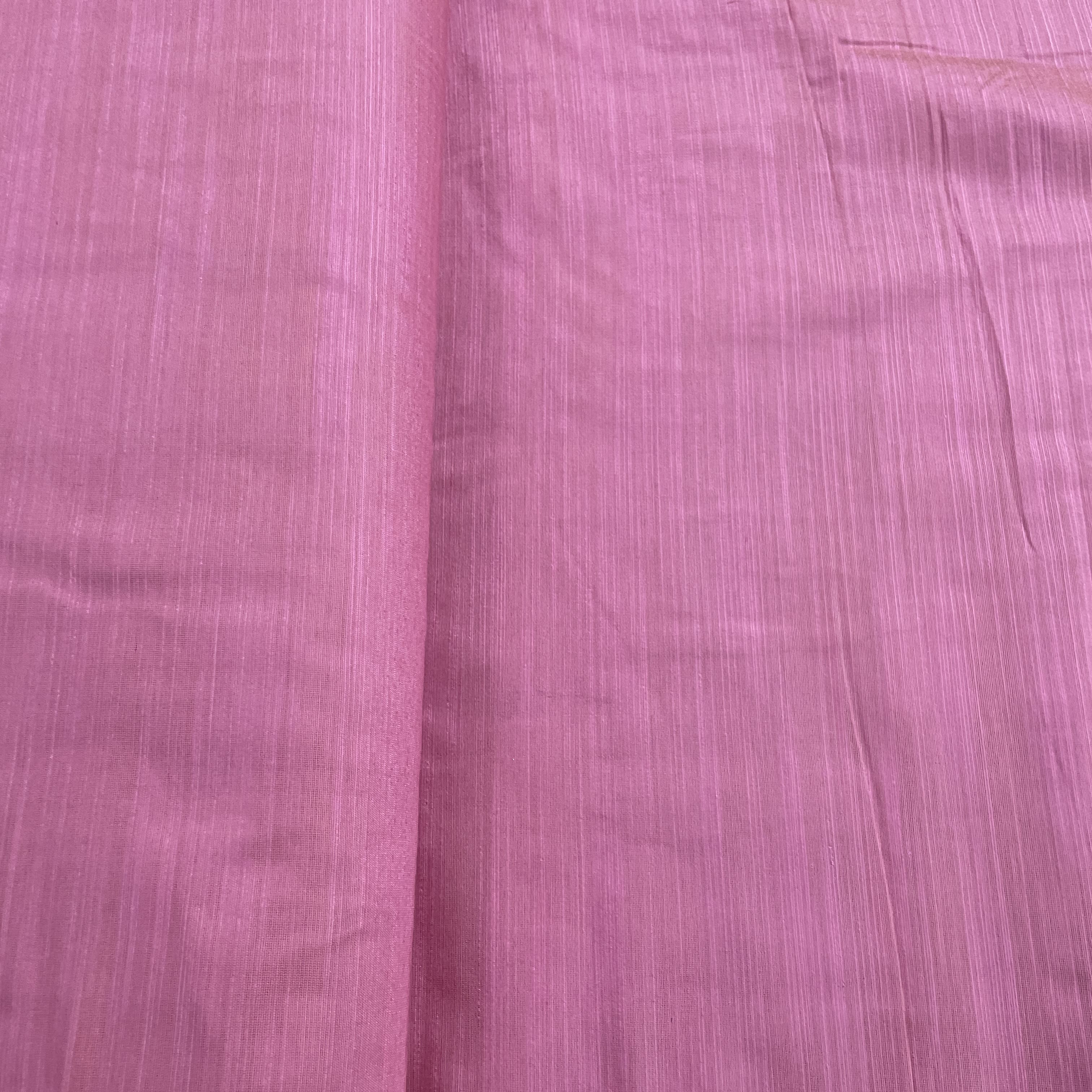 Pink Solid Banarasi Cotton Slub Fabric