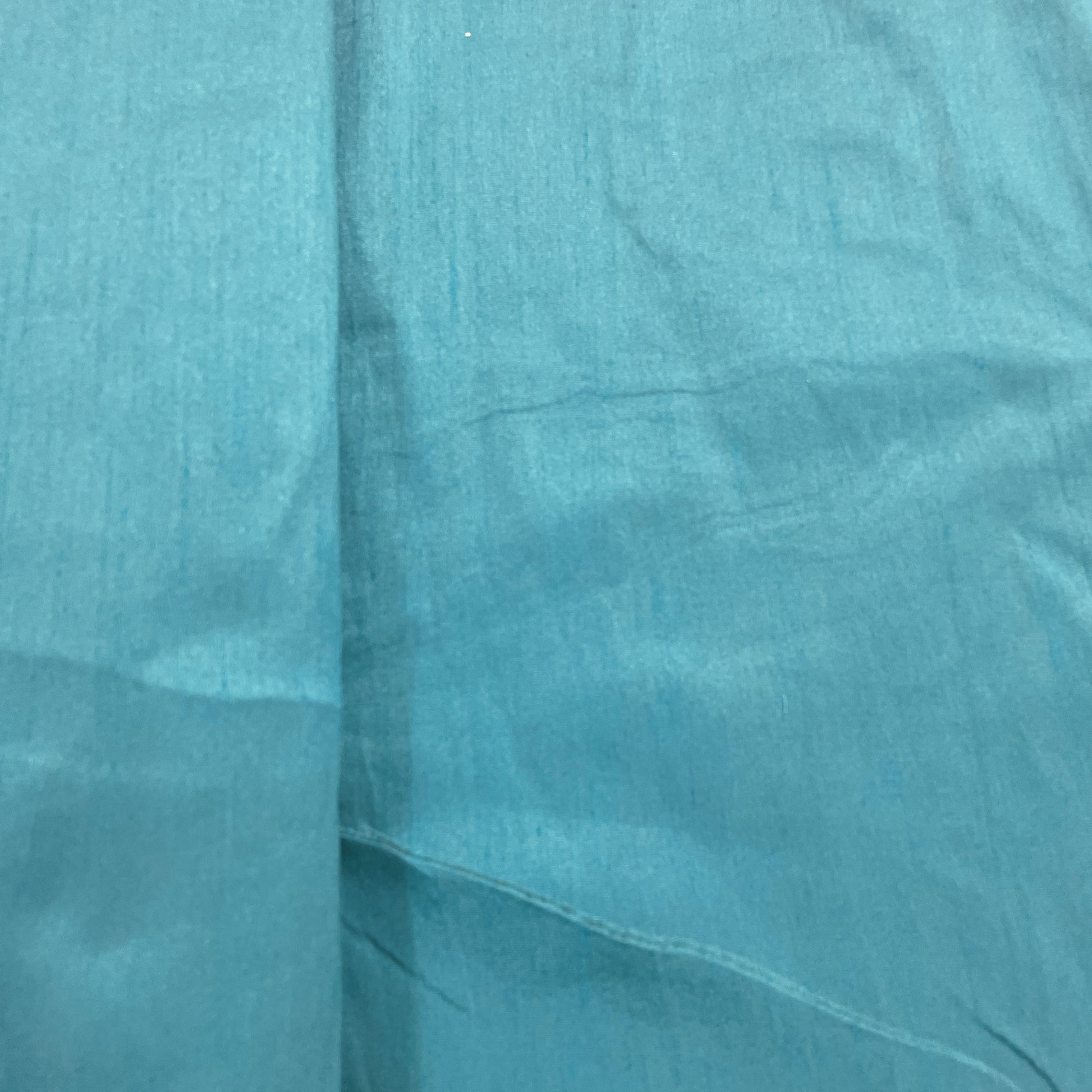 Turquoise Green Solid Dupian Silk Fabric