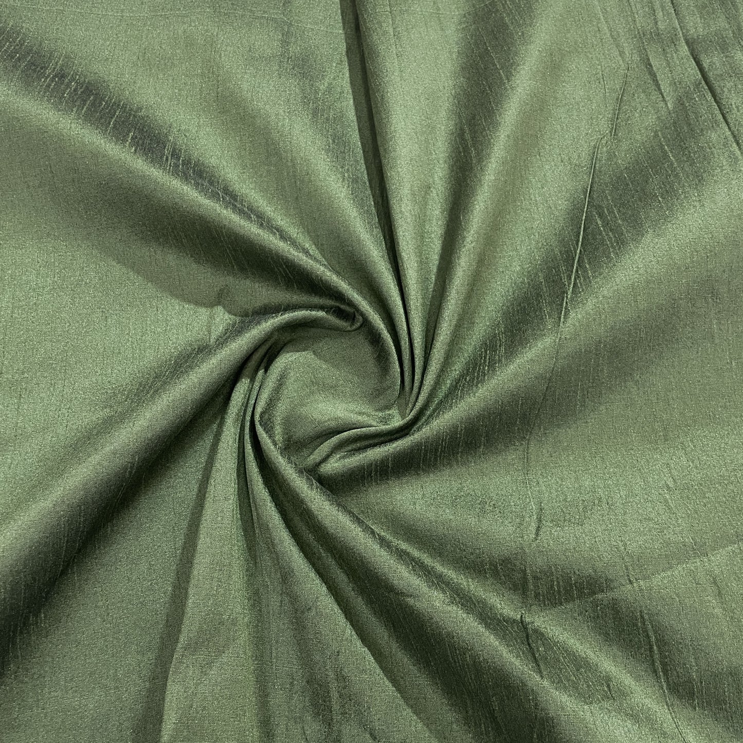 Jungle Green Solid Dupian Silk Fabric