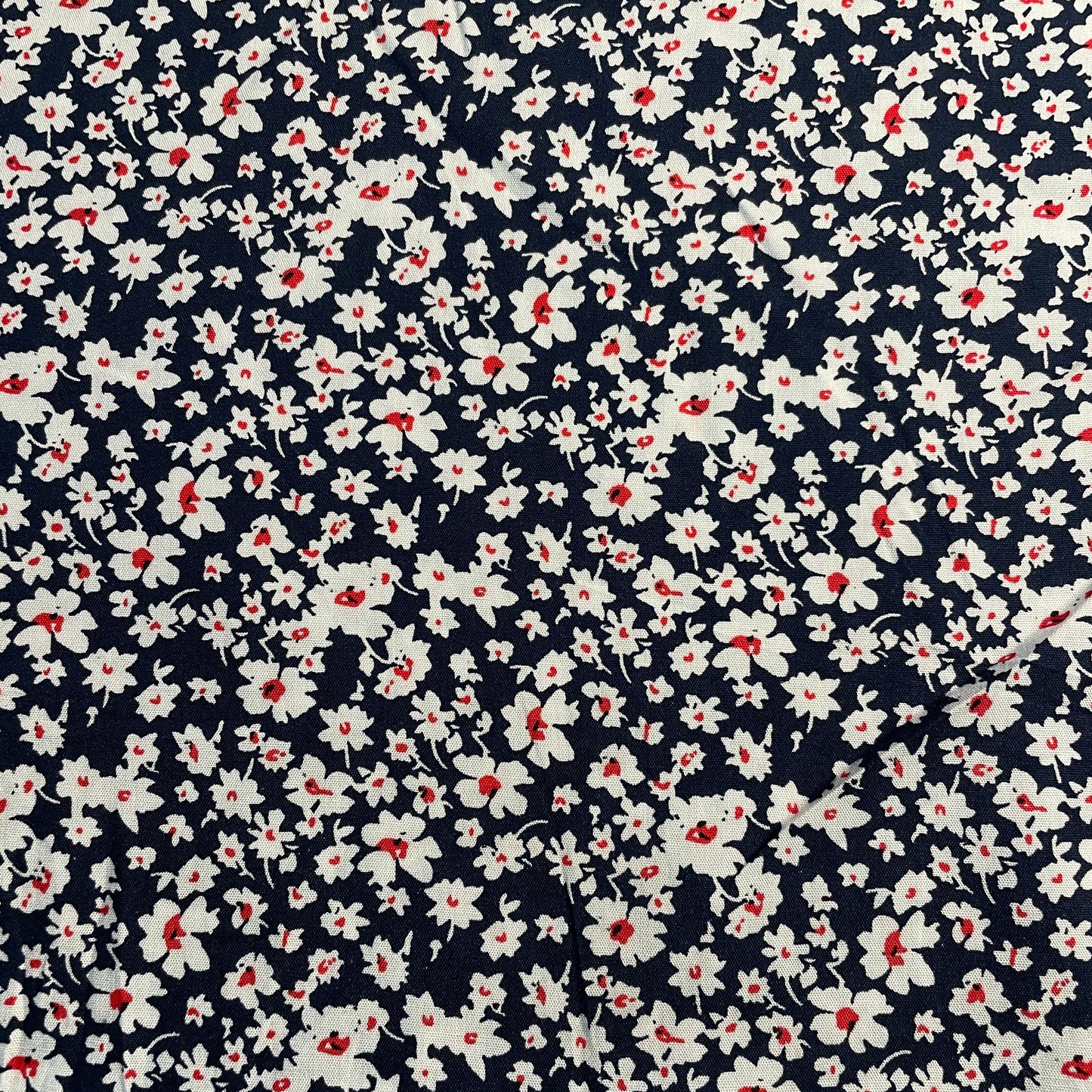 Exclusive Neavy Blue Floral Print Rayon Fabric