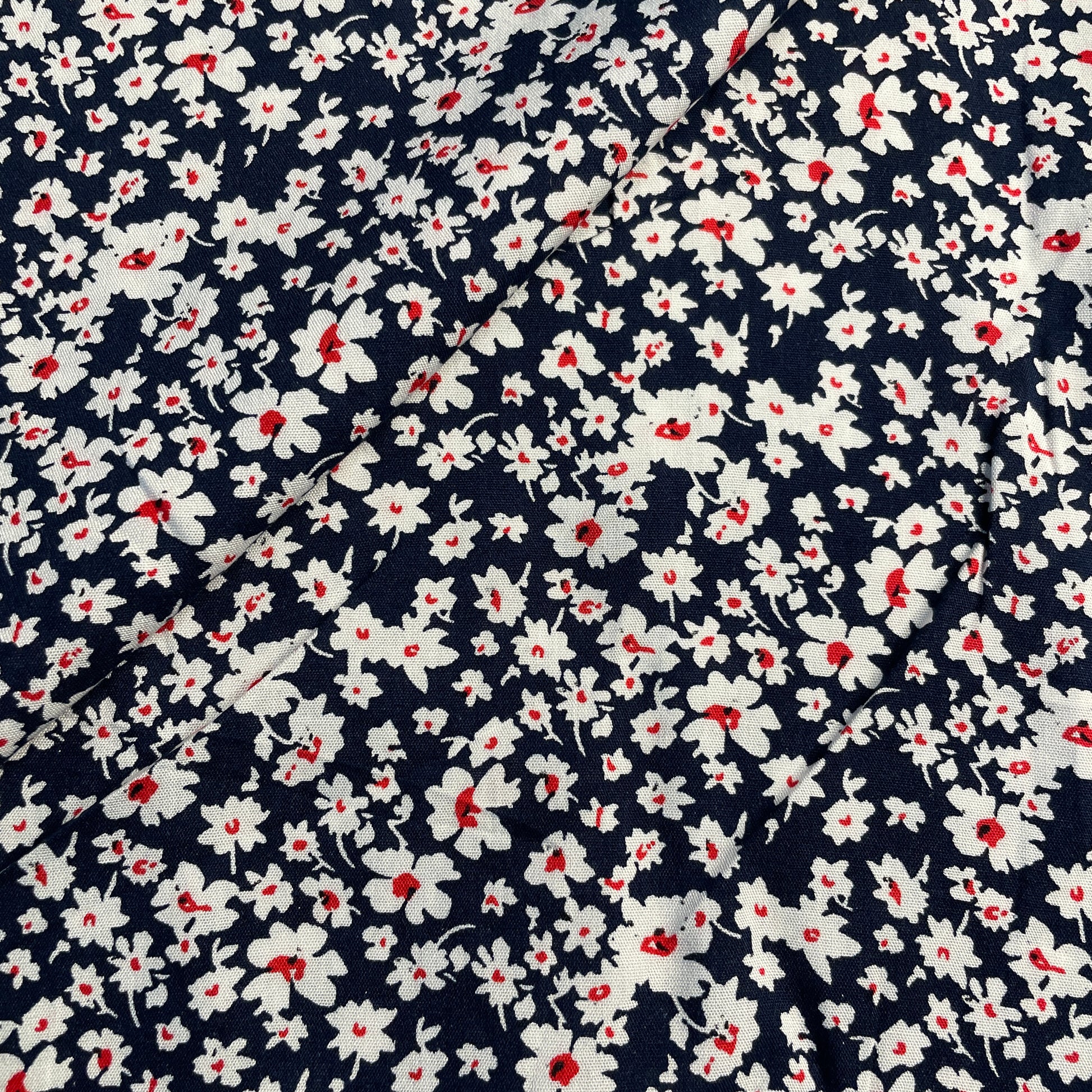 Exclusive Neavy Blue Floral Print Rayon Fabric