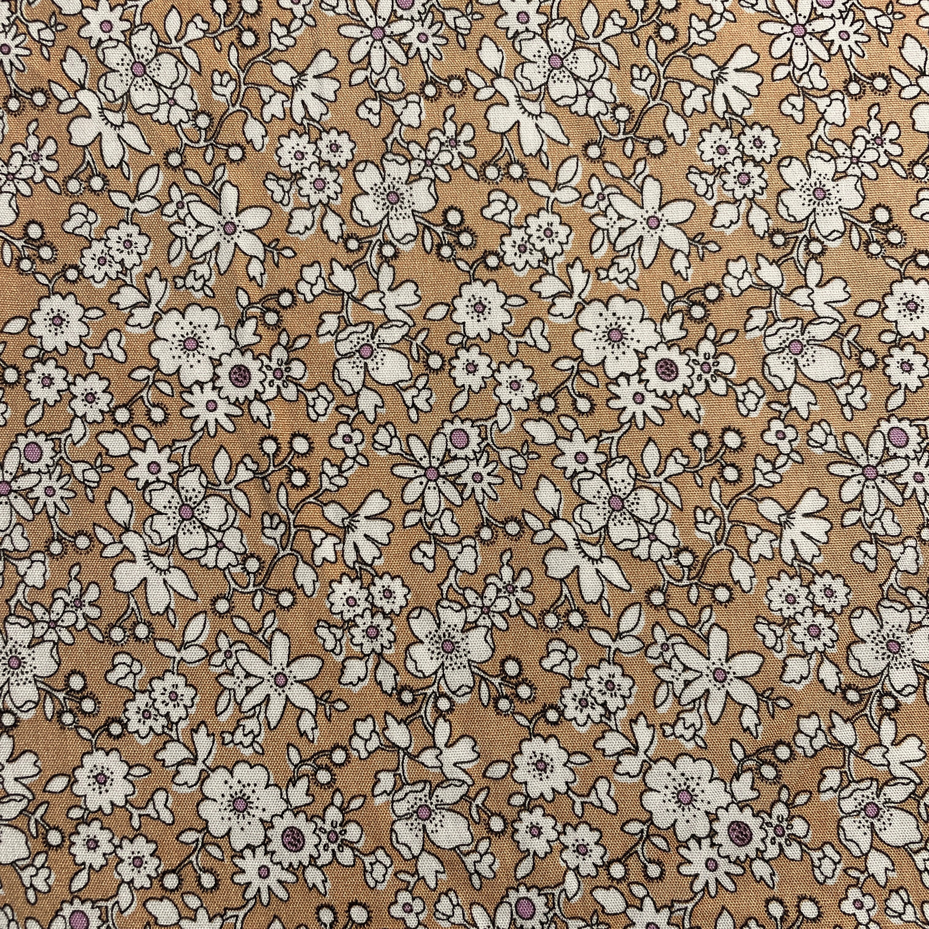 Exclusive Brown Floral Print Rayon Fabric