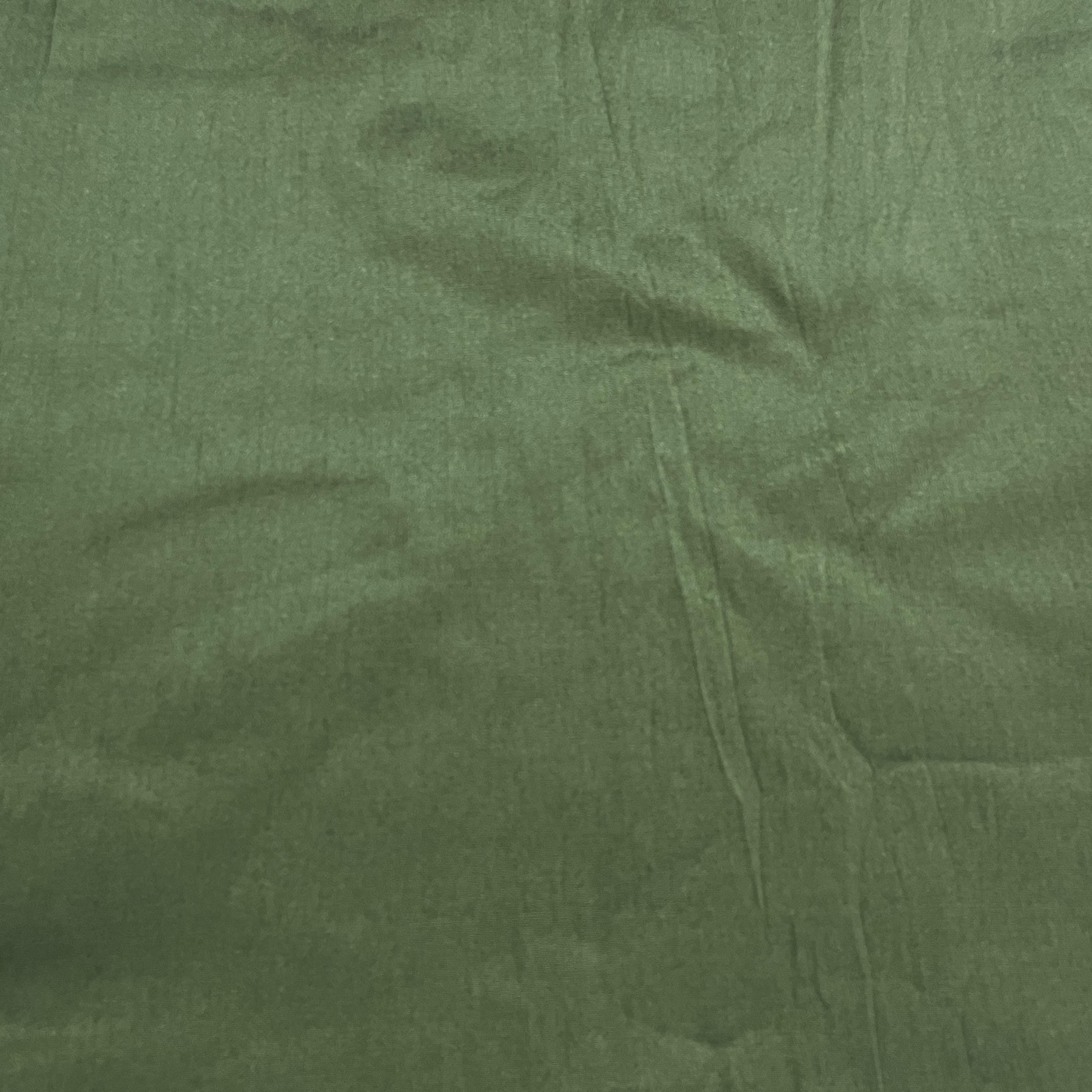Jungle Green Solid Dupian Silk Fabric