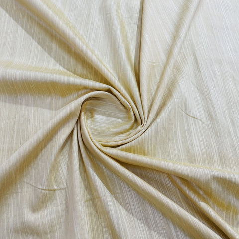 Dark Cream Solid Banarasi Cotton Slub Fabric