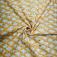 White & Yellow Geometerical Embroidery Cotton Schiffli Fabric - TradeUNO