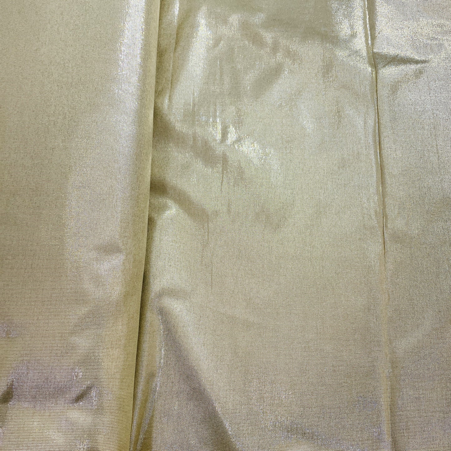 Golden Solid Shimmer Banarsi Satin Brocade Fabric