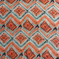 Premium Linen Organza Orange Geomstrical Print Fabric