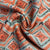 Premium Linen Organza Orange Geomstrical Print Fabric