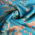 Premium Linen Organza Blue Floral Print Fabric