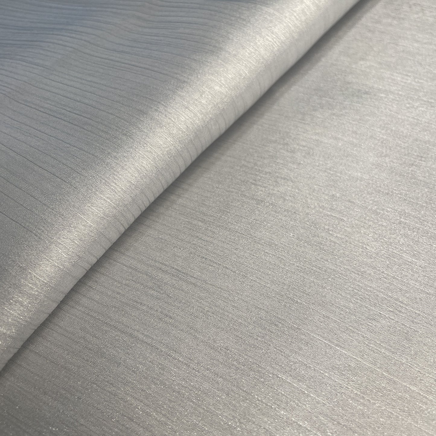 Premium Silver Solid Chiffon Organza Fabric