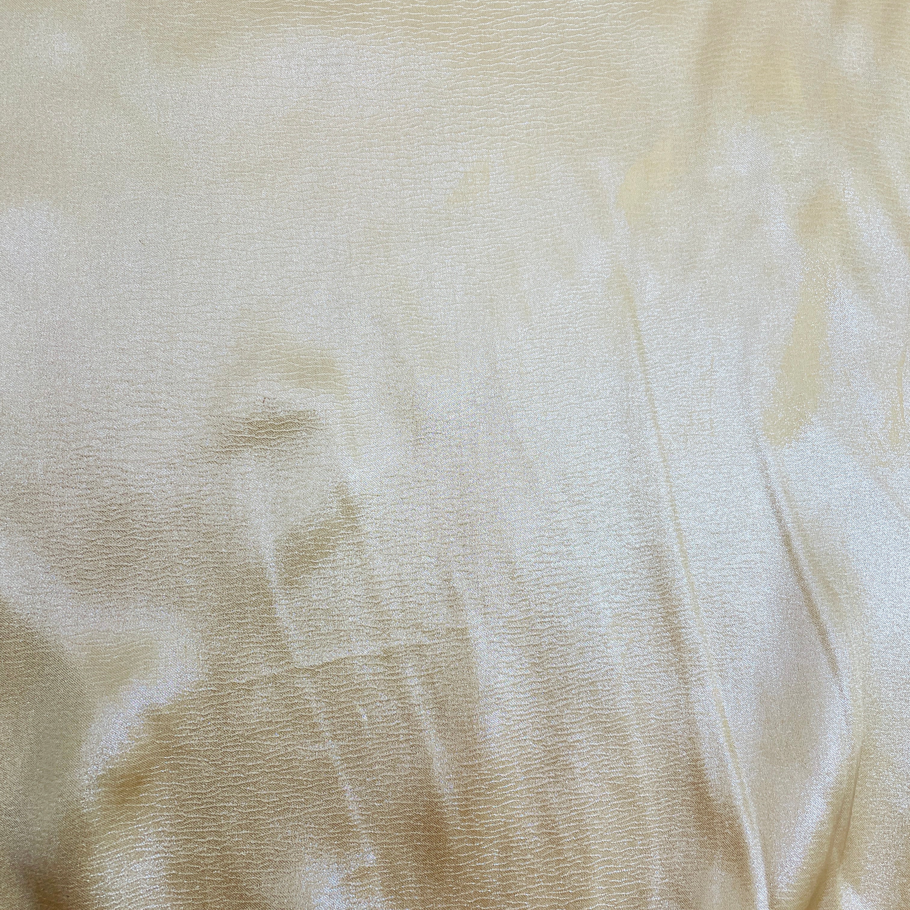 Beige Solid Silver Shimmer Geogrette Satin - TradeUNO