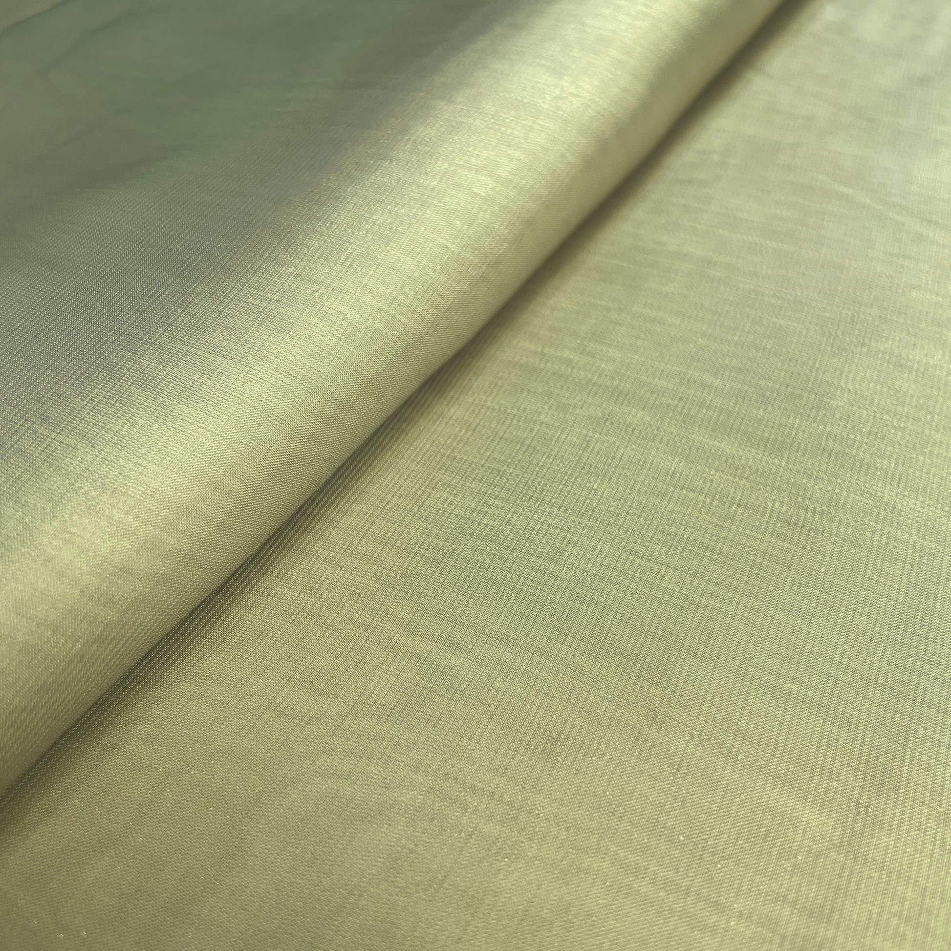 Premium Olive Green Solid Organza Satin Fabric