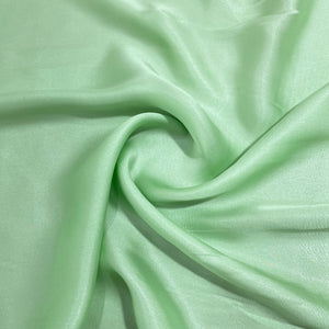 Mint Green Solid Silver Shimmer Georgrette Satin - TradeUNO