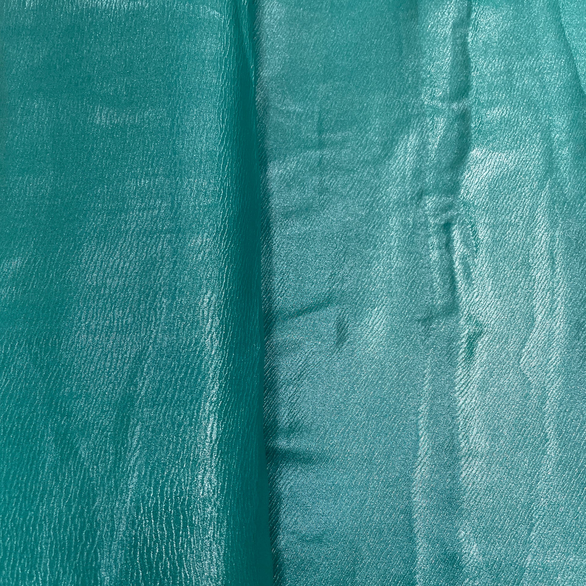 Green Solid Silver Shimmer Georgrette Satin - TradeUNO