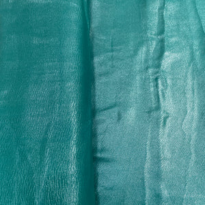 Green Solid Silver Shimmer Georgrette Satin - TradeUNO