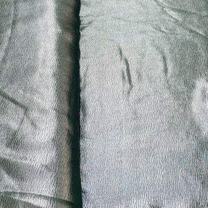 Dark Green Solid Silver Shimmer Georgrette Satin - TradeUNO