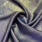 Navy Blue Solid Gold Shimmer Georgrette Satin - TradeUNO