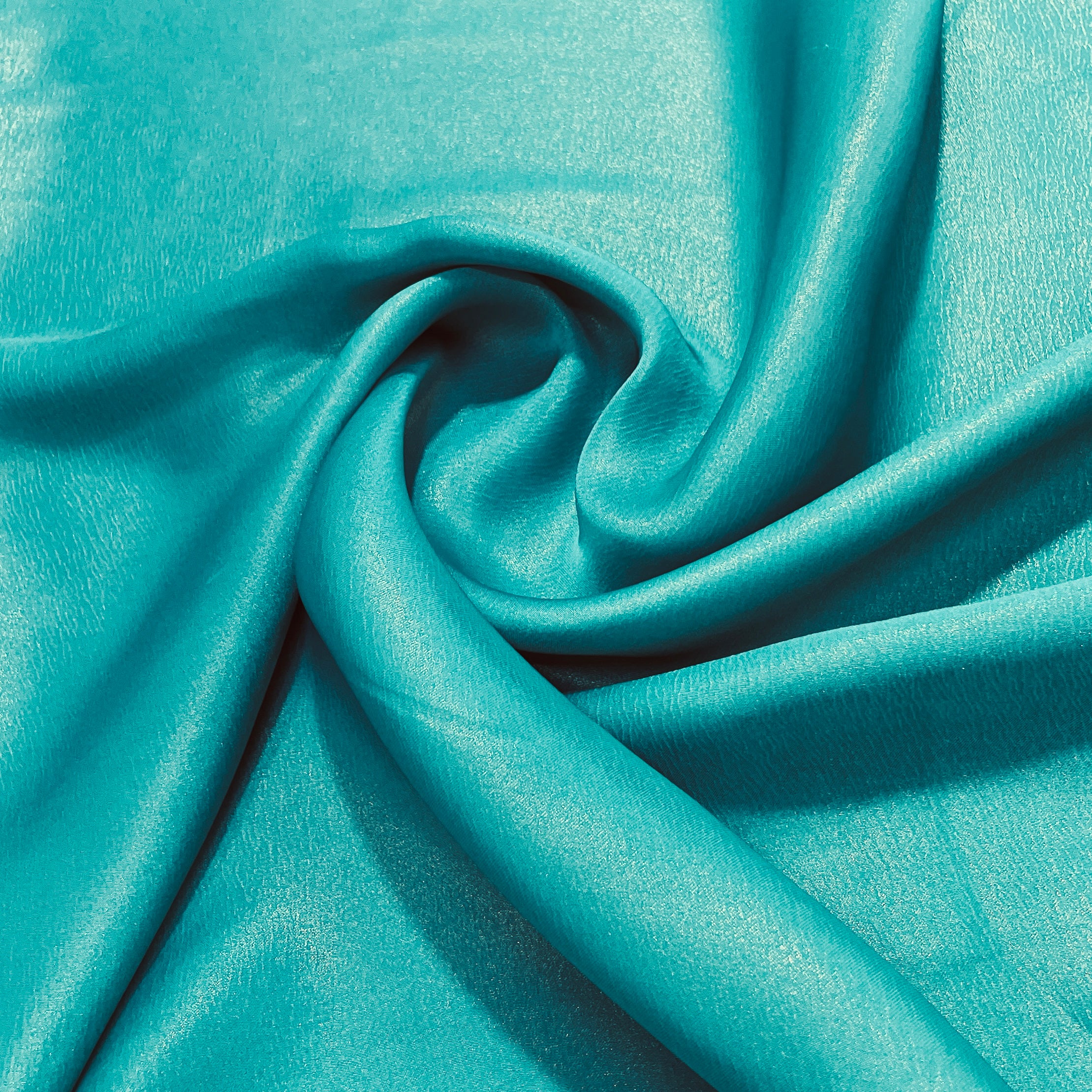 Turquoise Green Solid Gold Shimmer Georgrette Satin Fabric - TradeUNO